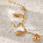 2025 Gold Starfish & Shell Chain Bracelet - Piña Colada