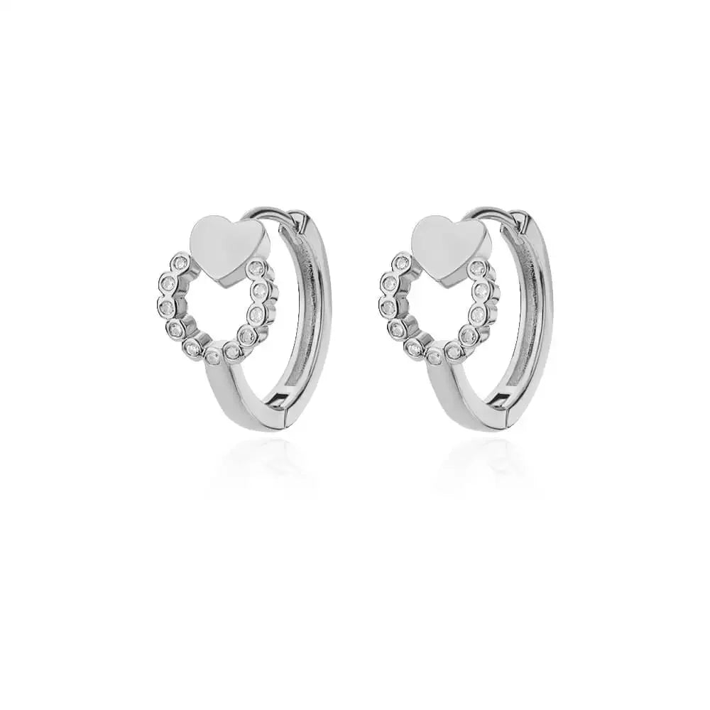 Zircon Polygon Earrings For Women Stainless Steel Geometric - Piña Colada