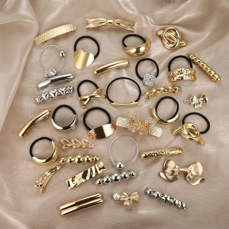 Metal Irregular Double-Layer Hair Bands - Piña Colada