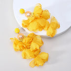 Lace Flower Cotton Drop Earrings - Piña Colada