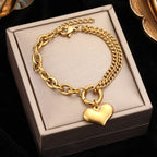Stainless Steel Starfish & Moon Charm Bracelet - Piña Colada