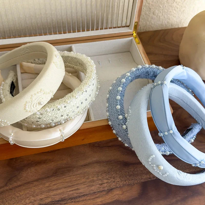 Print Pearl Crystal Headband - Piña Colada
