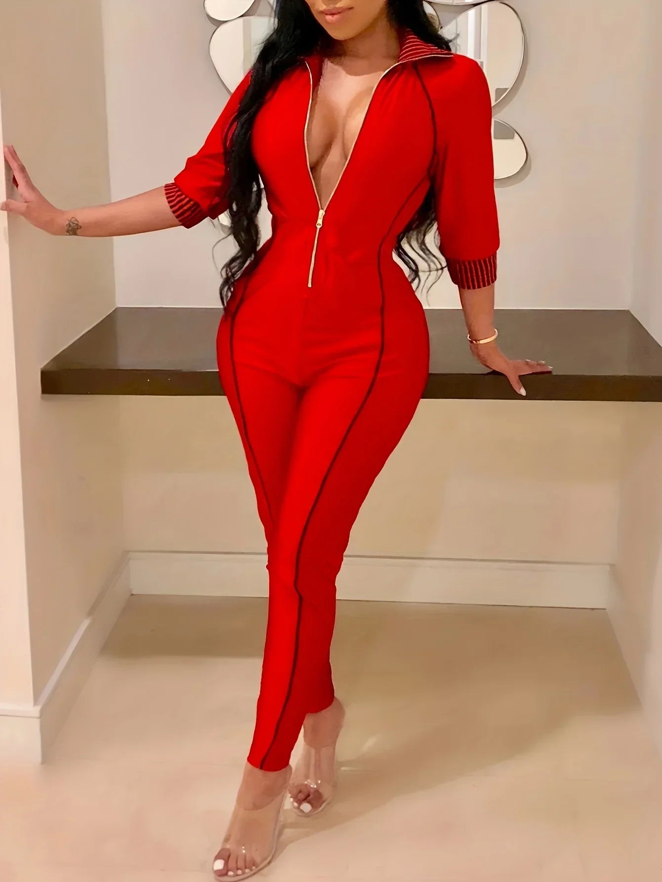 Casual Skinny Jumpsuit - Piña Colada