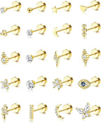 Small Hypoallergenic Flat Back Stud Earrings - Piña Colada