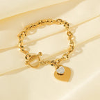 Stainless Steel Starfish & Moon Charm Bracelet - Piña Colada