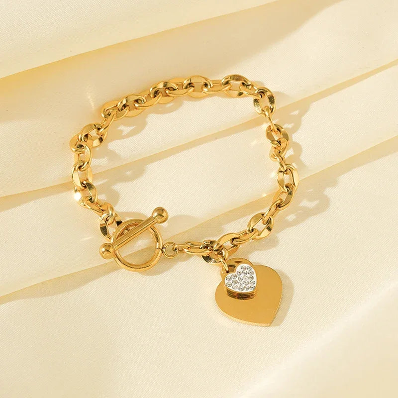Stainless Steel Starfish & Moon Charm Bracelet - Piña Colada