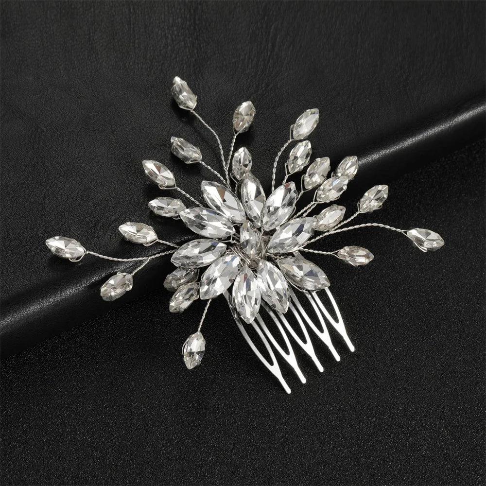 Crystal Pearl Hair Comb Clip - Piña Colada