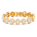 Iced Out Heart & Cuban Link Bracelet - Piña Colada