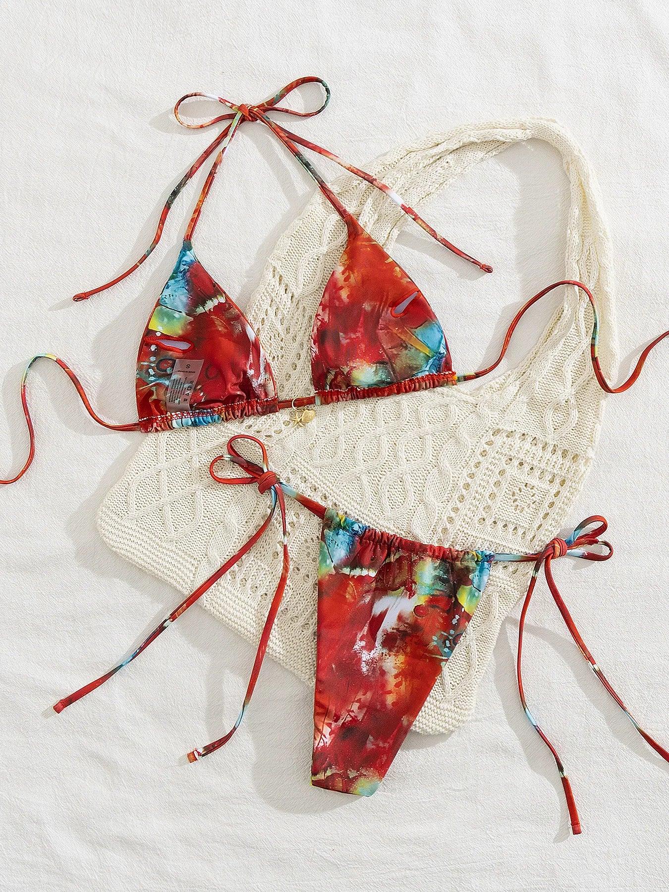 Trend Triangle Stripped Swimsuit - Piña Colada