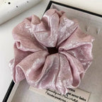 Oversized Glossy Silk Scrunchies - Piña Colada