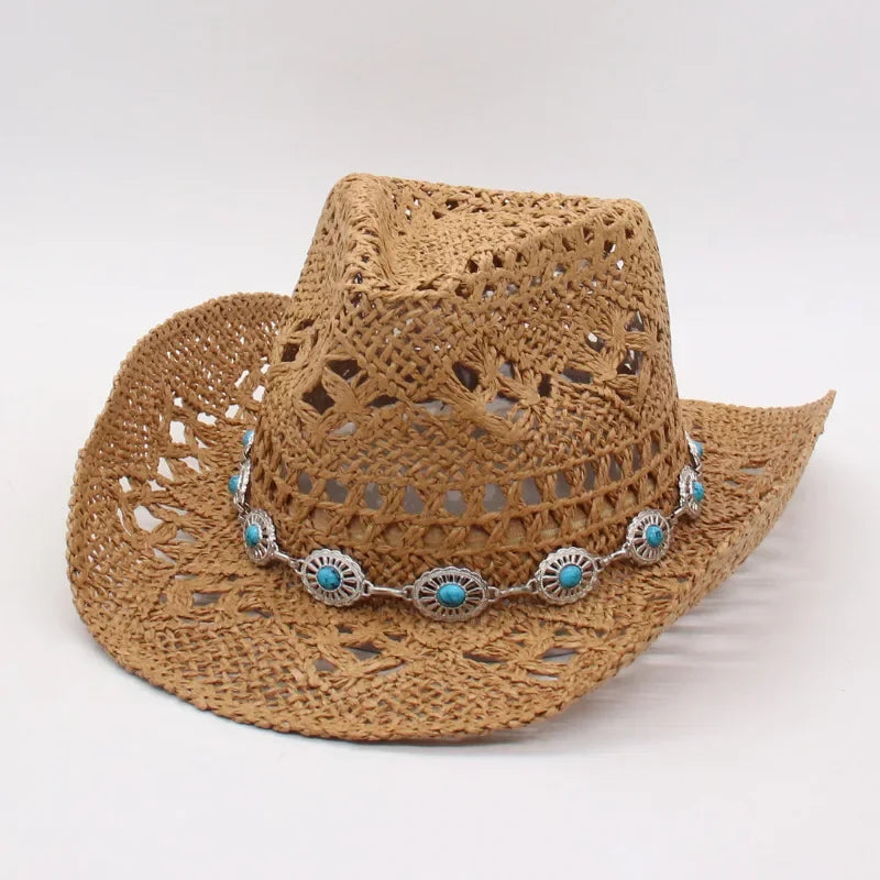 Summer Bohemian Shell Straw Hat - Piña Colada