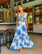 Beach Dress – V-Neck Summer Dress - Piña Colada