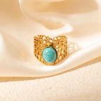 Colorful Stone Open Band Ring - Piña Colada
