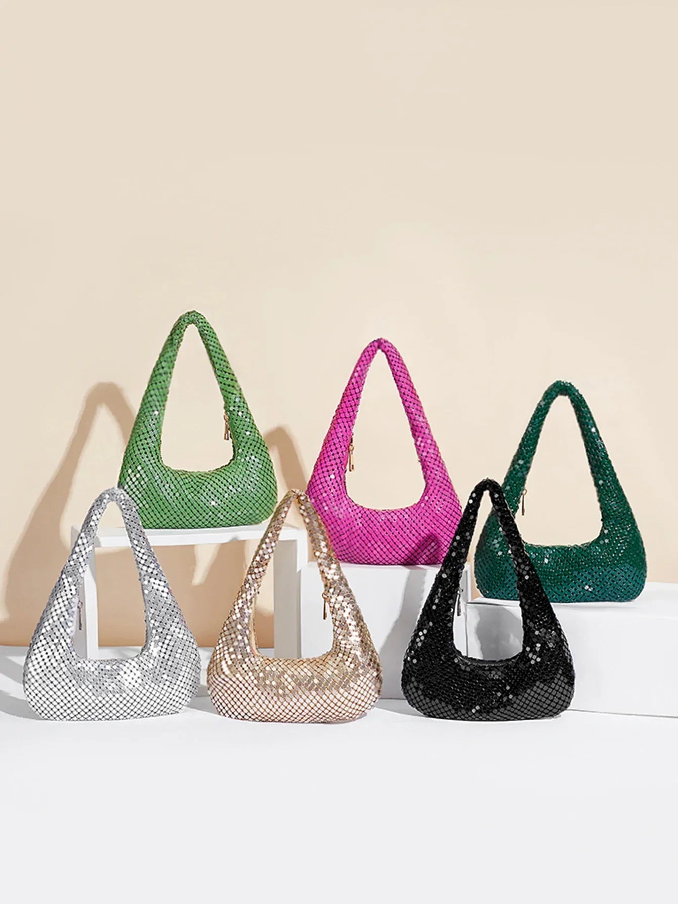 Metallic Sequin Boho Bag - Piña Colada