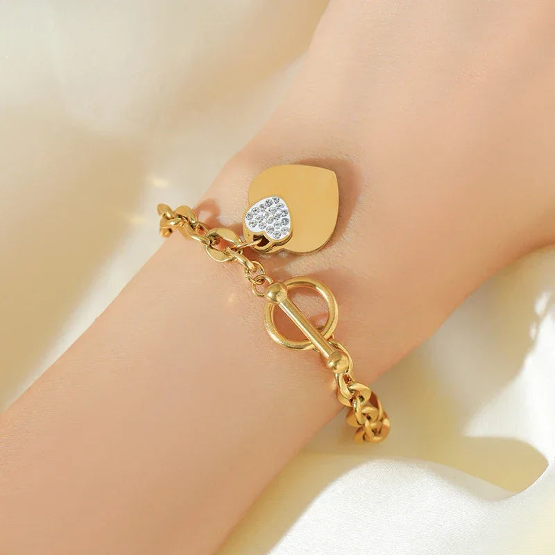 Stainless Steel Starfish & Moon Charm Bracelet - Piña Colada