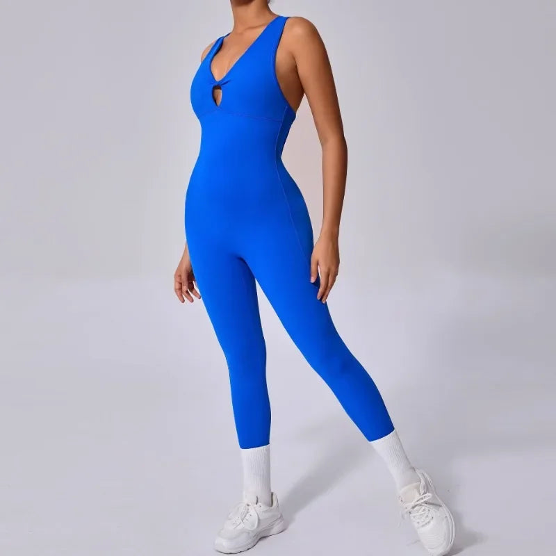 Seamless Sleeveless Yoga Jumpsuit for Women - Piña Colada