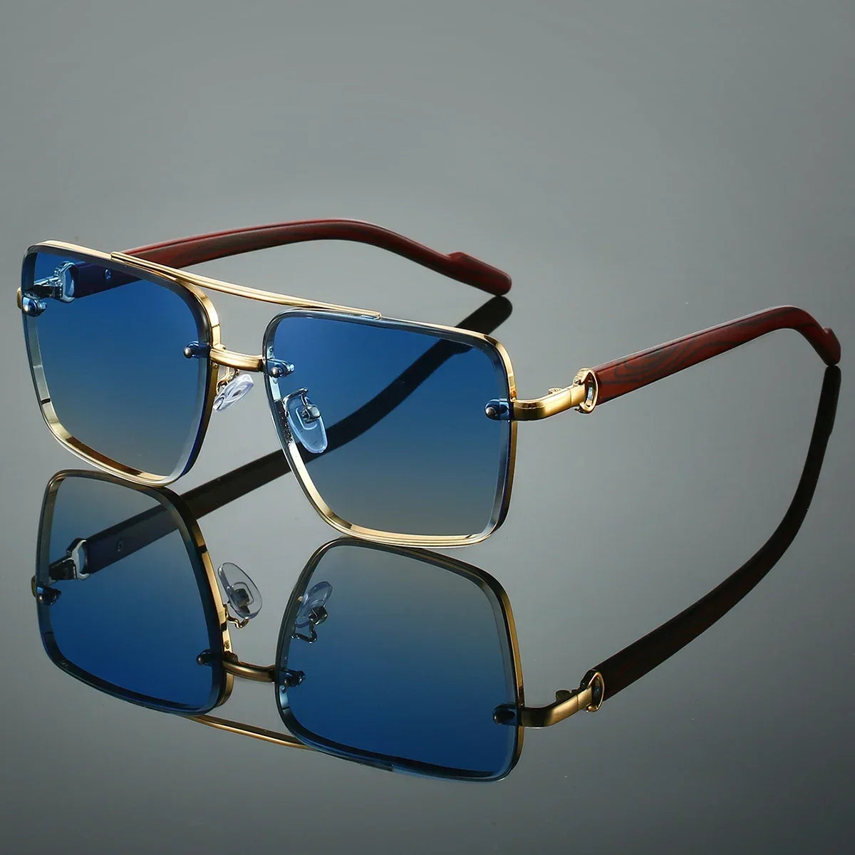 Square Metal Shades Sunglasses - Piña Colada