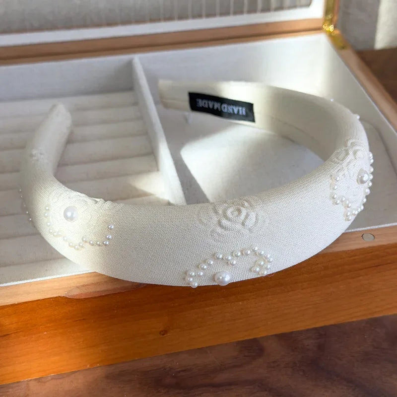 Print Pearl Crystal Headband - Piña Colada