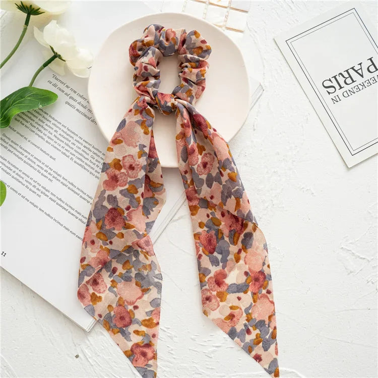 Print Bow Satin Long Ribbon - Piña Colada