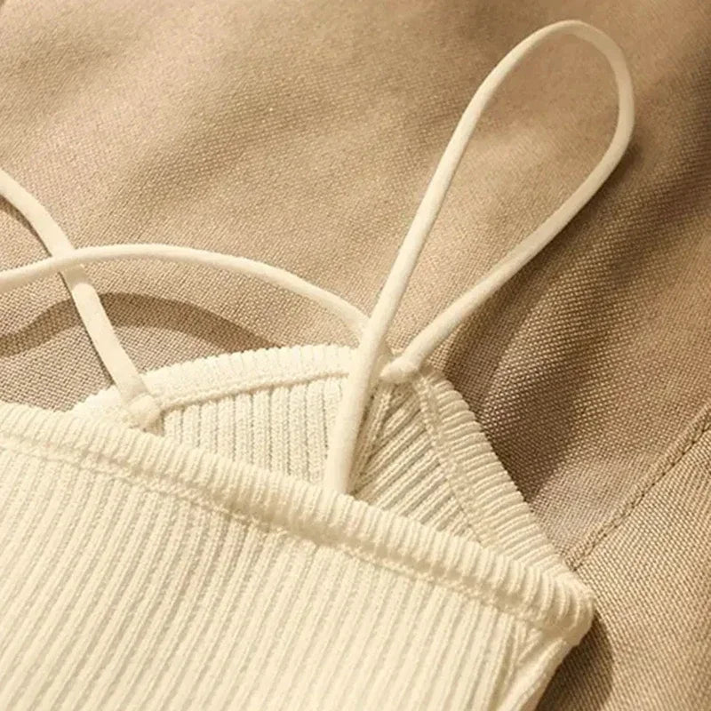 Linen Stretch Camisole – Solid Color Office Style Tank Top - Piña Colada