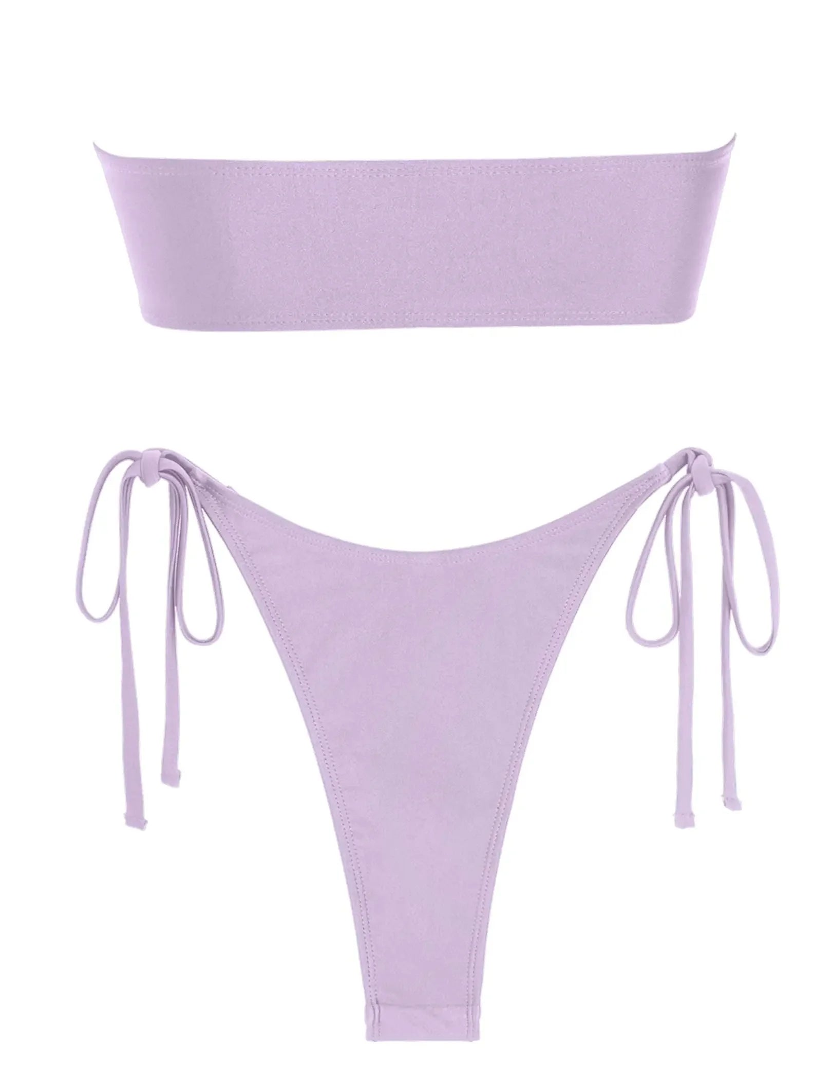Solid Ring Detail Bikini Set - Piña Colada
