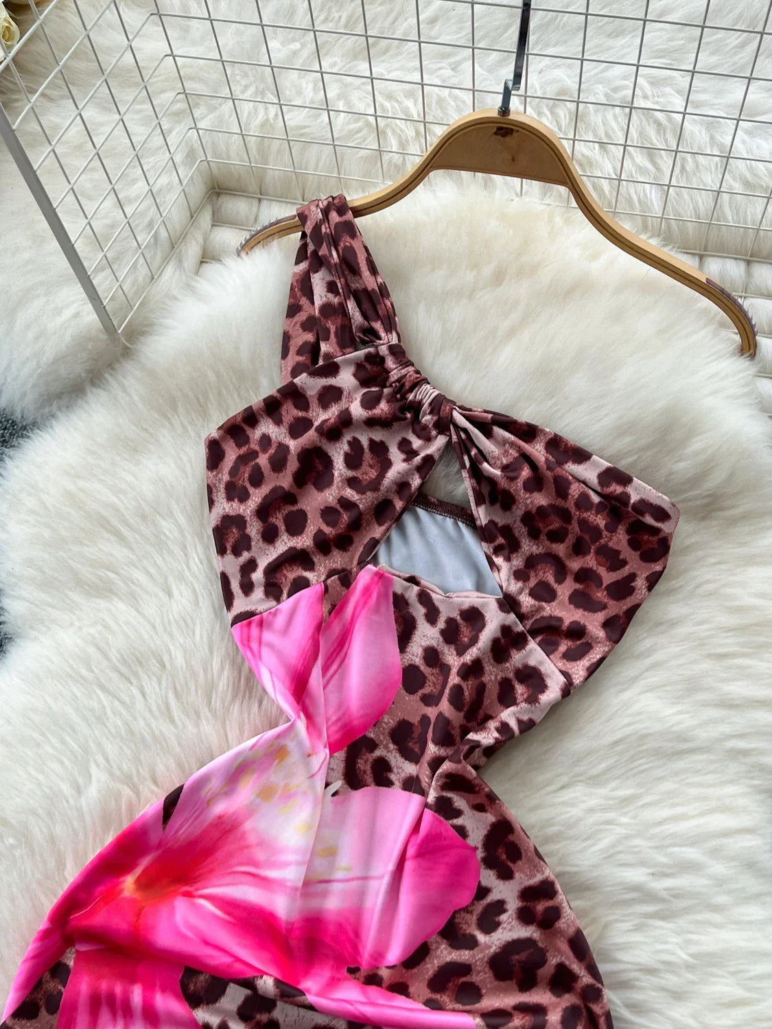 Hollow Out Shoulder Long Dress - Piña Colada