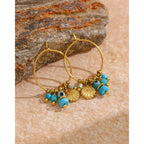 Blue Stone Stainless Steel Hoop - Piña Colada