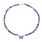 Butterfly Crystal Necklace - Piña Colada