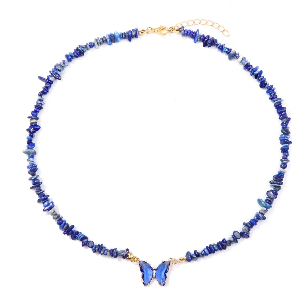 Butterfly Crystal Necklace - Piña Colada