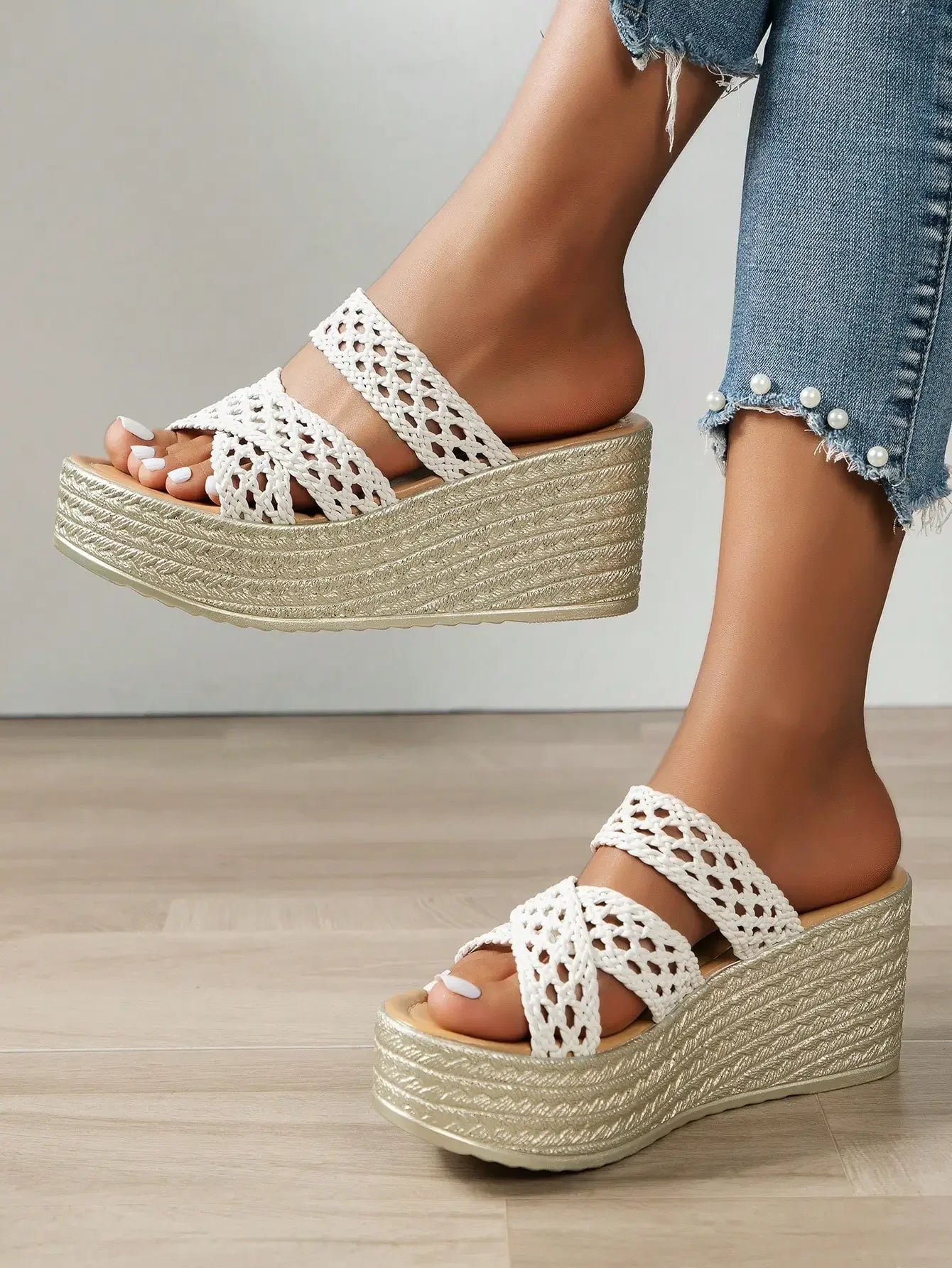 Thick Sole Slides Platform - Piña Colada