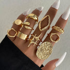 15Pcs/Set Smooth Rings - Piña Colada