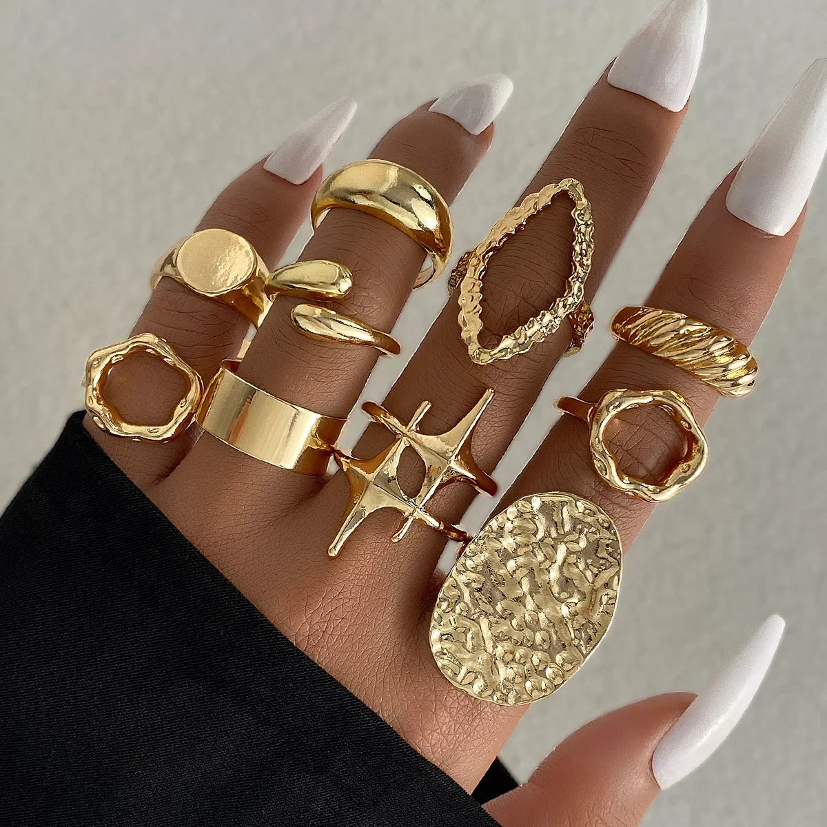 15Pcs/Set Smooth Rings - Piña Colada
