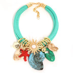 Vintage Floral Acrylic Pendant Necklace