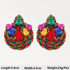 Boho Multicolor Beaded Crystal Dangle Earrings - Piña Colada