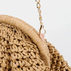 Straw Woven Bag Chain Strap - Piña Colada
