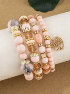 Boho Acrylic Beads Bracelet Set - Piña Colada