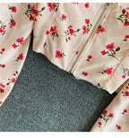 Floral Print Chiffon Top High Waist - Piña Colada