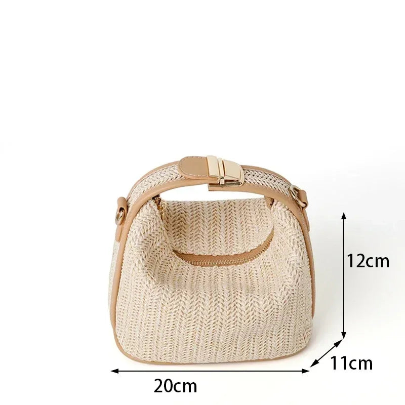 Small Straw Handbag Trendy - Piña Colada