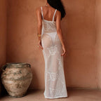 New Style Solid Color Knitting Texture Slip Dress - Piña Colada