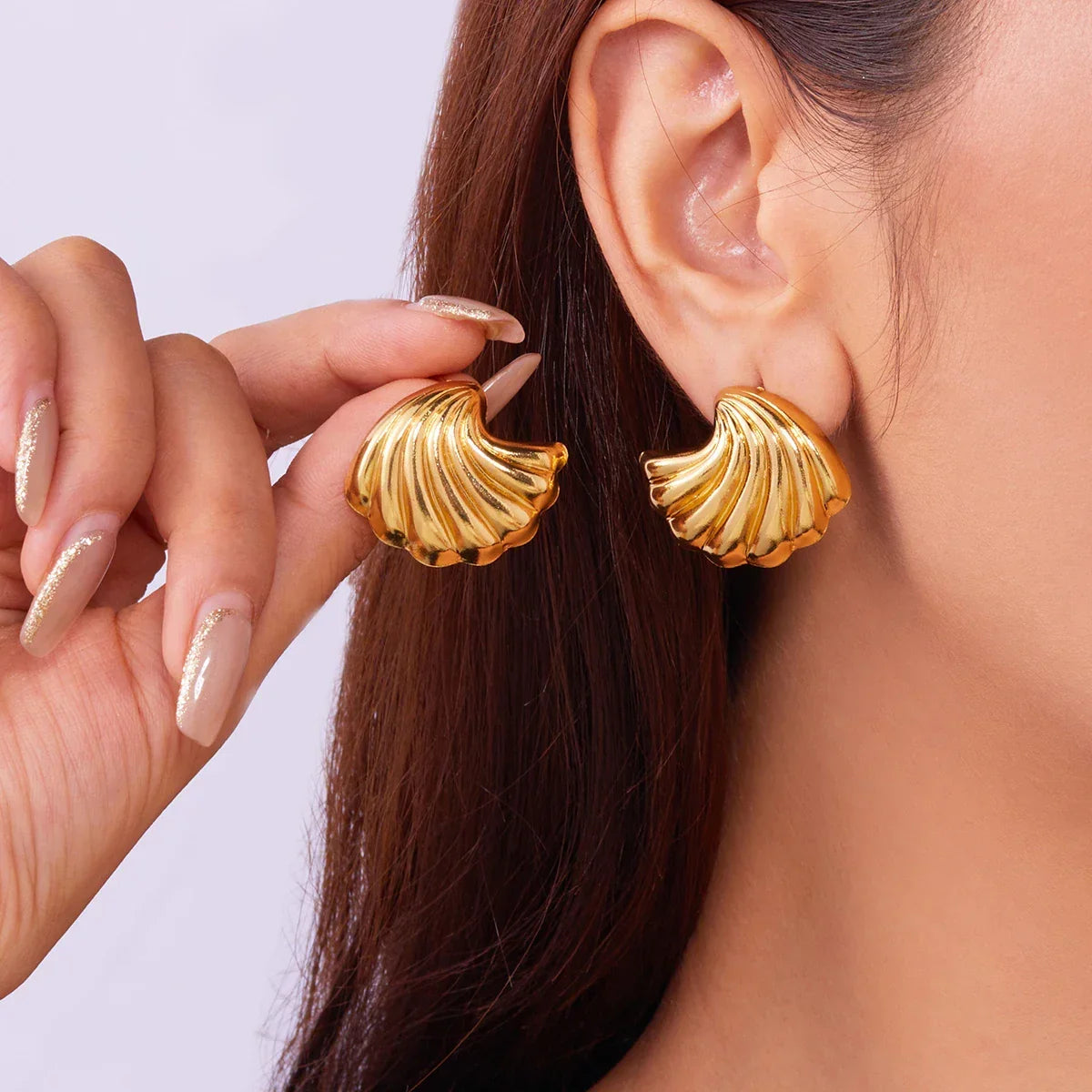 Vintage Gold Color Irregular Earrings - Piña Colada