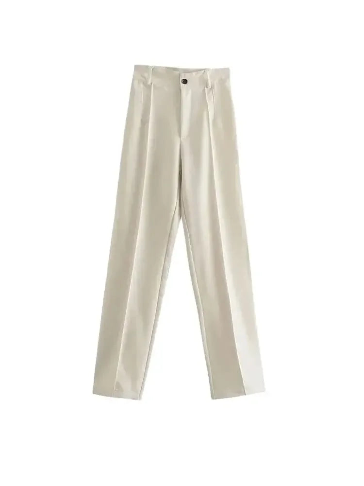 Office Wear Straight Pants - Piña Colada