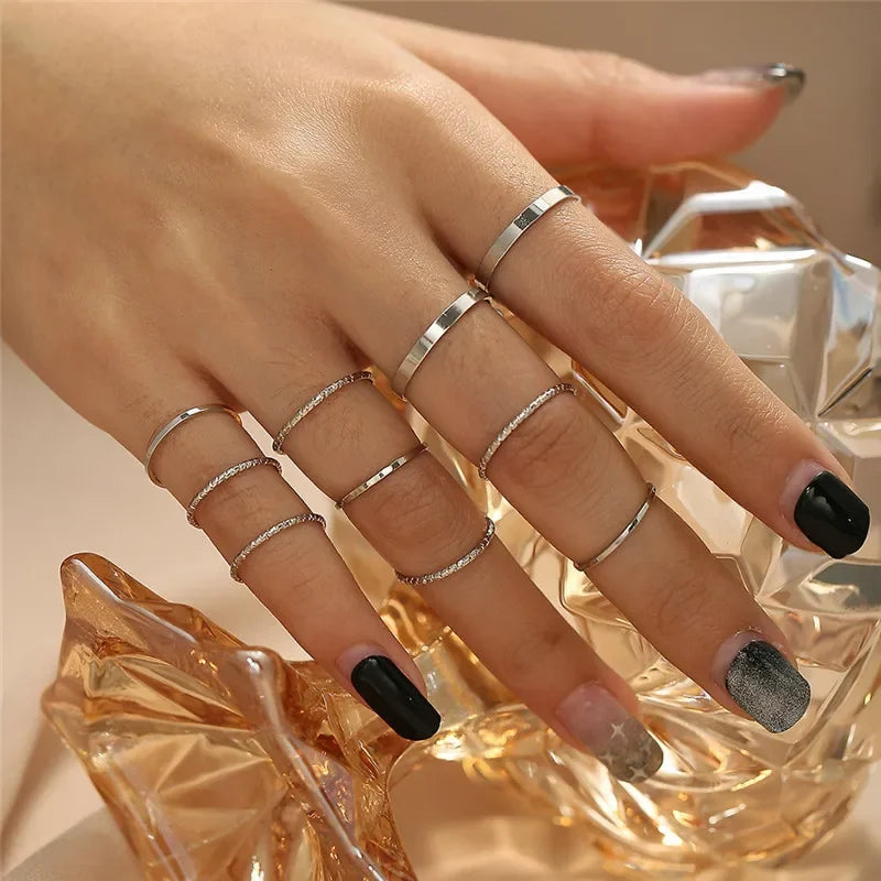 Boho Zircon Rings Set - Piña Colada