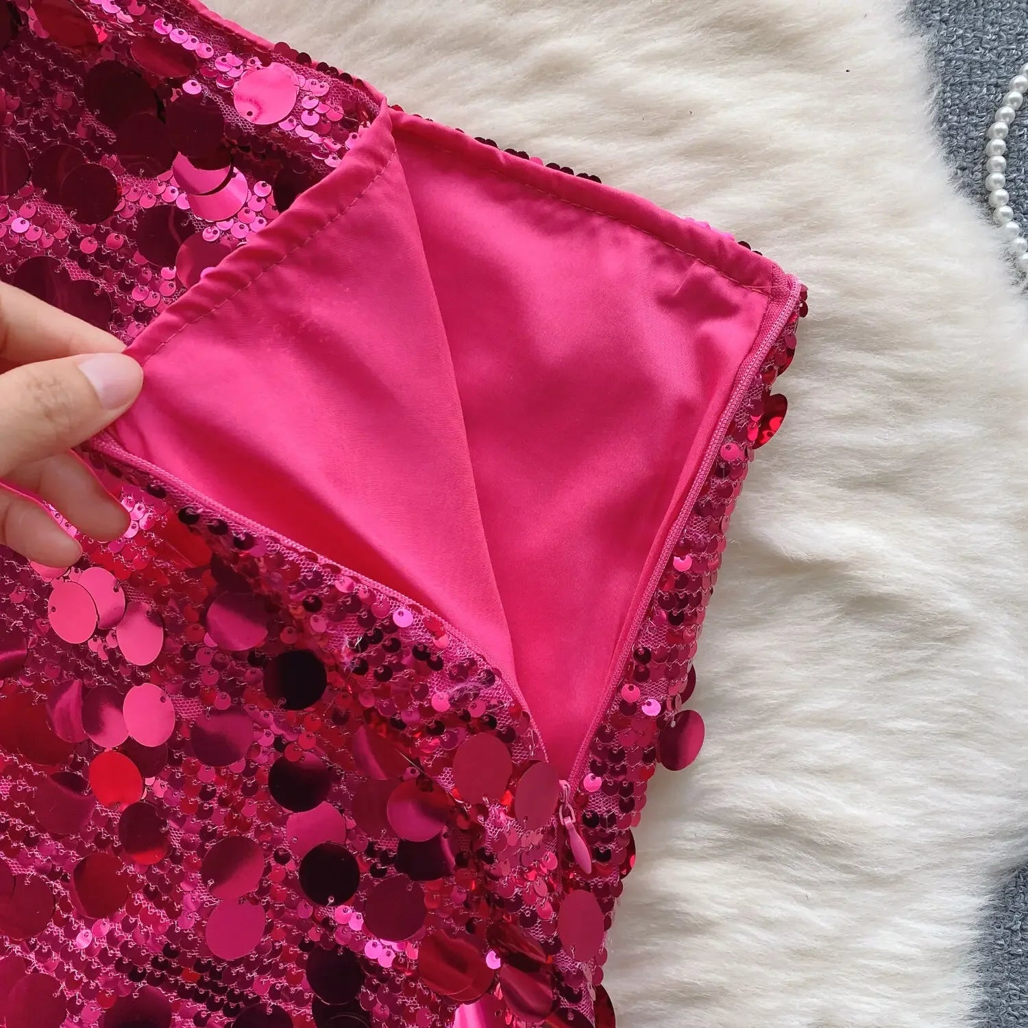 Sequin Top And Skirt Set Sparkly - Piña Colada