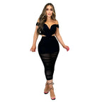 Mesh Elegance Slim-Fit Two-Piece Set – Formal &amp; Sexy Look - Piña Colada