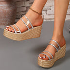 ZOKI Chunky Platform Roman Sandals – Gold/Silver - Piña Colada