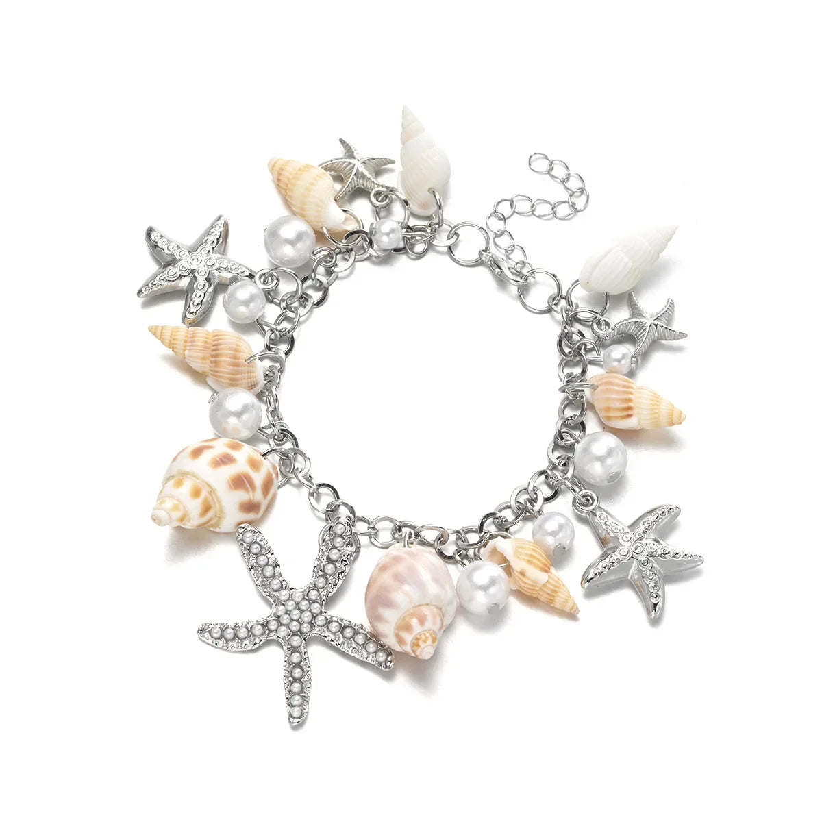 Starfish & Shell Charm Bracelet - Piña Colada