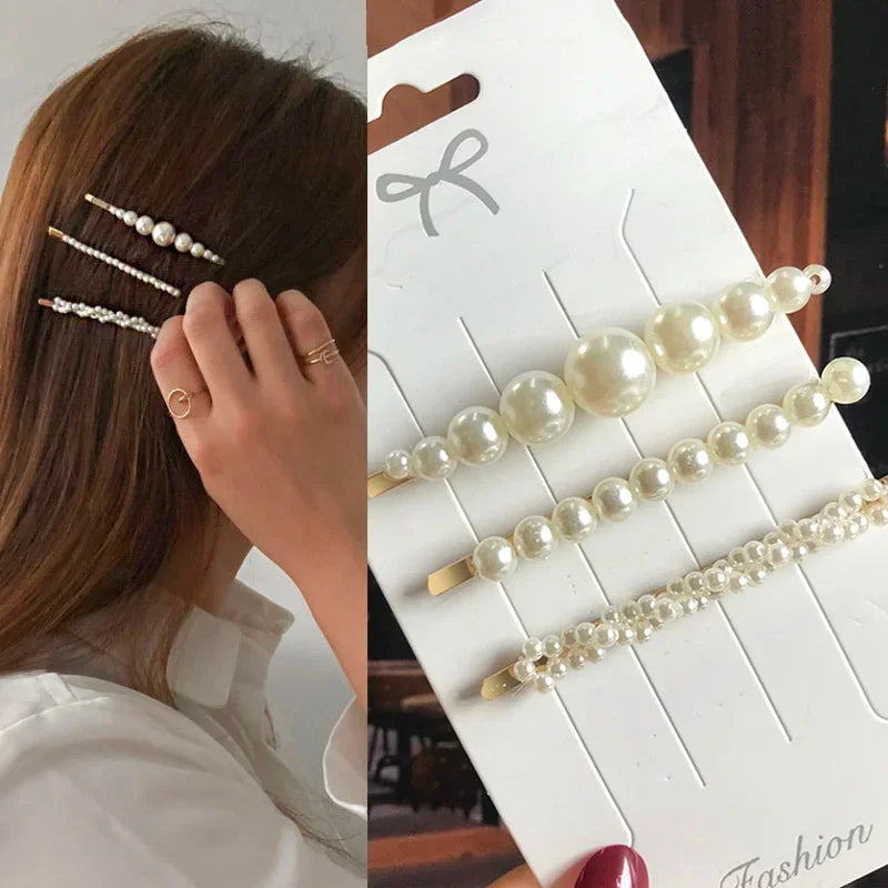 Flower Pearl Hair Clip - Piña Colada