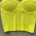 Strapless Summer Casual Crop Tops with Built In Bras - Piña Colada