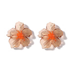 Classic Acrylic Leaf Stud Earrings - Piña Colada