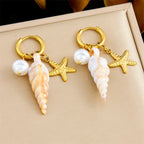 316L Stainless Steel Shell Earrings - Piña Colada